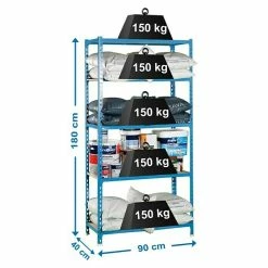 BAUHAUS Simonrack Maderclick Metallregal L X B X H: 40 X 90 X 180 Cm, Traglast: 150 Kg/Boden, Anzahl Böden: 5, Stecken, Blau 5 BAUHAUS Simonrack Maderclick Metallregal L X B X H: 40 X 90 X 180 Cm, Traglast: 150 Kg/Boden, Anzahl Böden: 5, Stecken, Blau -Werkstatteinrichtung store 12 1005