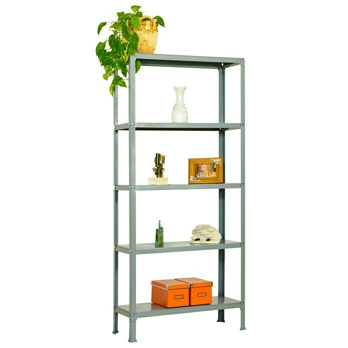 BAUHAUS Simonrack Homeclick Metallregal Plus L X B X H: 30 X 100 X 180 Cm, Traglast: 150 Kg/Boden, Anzahl Böden: 5 Stk., Stecken, Grau 2 BAUHAUS Simonrack Homeclick Metallregal Plus L X B X H: 30 X 100 X 180 Cm, Traglast: 150 Kg/Boden, Anzahl Böden: 5 Stk., Stecken, Grau – Bild 2