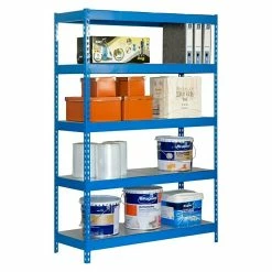 BAUHAUS Simonrack Bricoforte Metall-Schwerlastregal L X B X H: 60 X 100 X 200 Cm, Traglast: 300 Kg/Boden, Anzahl Böden: 5, Blau, Material Boden: Metall -Werkstatteinrichtung store 12 1017