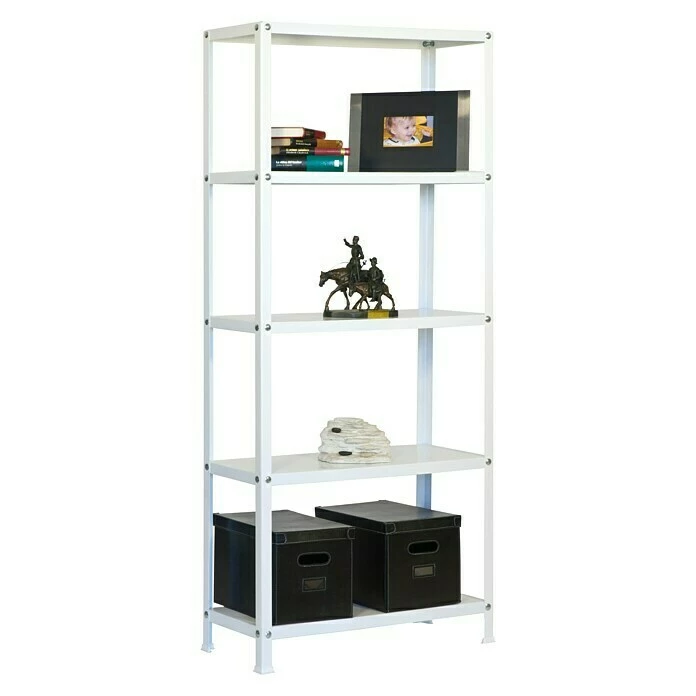 BAUHAUS Simonrack Homeclassic Metallregal L X B X H: 30 X 80 X 180 Cm, Traglast: 100 Kg/Boden, Anzahl Böden: 5 Stk., Schrauben, Weiß 2 BAUHAUS Simonrack Homeclassic Metallregal L X B X H: 30 X 80 X 180 Cm, Traglast: 100 Kg/Boden, Anzahl Böden: 5 Stk., Schrauben, Weiß – Bild 2