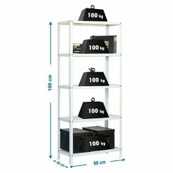 BAUHAUS Simonrack Homeclassic Metallregal L X B X H: 30 X 80 X 180 Cm, Traglast: 100 Kg/Boden, Anzahl Böden: 5 Stk., Schrauben, Weiß 5 BAUHAUS Simonrack Homeclassic Metallregal L X B X H: 30 X 80 X 180 Cm, Traglast: 100 Kg/Boden, Anzahl Böden: 5 Stk., Schrauben, Weiß -Werkstatteinrichtung store 12 1053