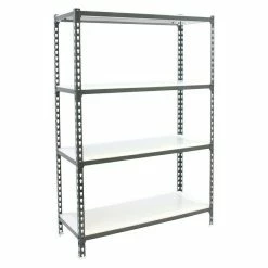 BAUHAUS Simonrack Simonclick Metallregal Super Plus L X B X H: 50 X 110 X 150 Cm, Traglast: 180 Kg/Boden, Anzahl Böden: 4 Stk., Stecken, Anthrazit/Weiß