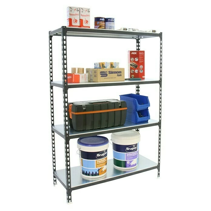 BAUHAUS Simonrack Simonclick Metallregal Super Plus L X B X H: 50 X 110 X 150 Cm, Traglast: 180 Kg/Boden, Anzahl Böden: 4 Stk., Stecken, Anthrazit/Weiß 2 BAUHAUS Simonrack Simonclick Metallregal Super Plus L X B X H: 50 X 110 X 150 Cm, Traglast: 180 Kg/Boden, Anzahl Böden: 4 Stk., Stecken, Anthrazit/Weiß – Bild 2