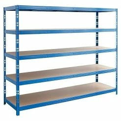 BAUHAUS Regalux Metall-Schwerlastregal Mega L X B X H: 70 X 240 X 200 Cm, Traglast: 450 Kg/Boden, Anzahl Böden: 5 Stk., Stecken, Blau