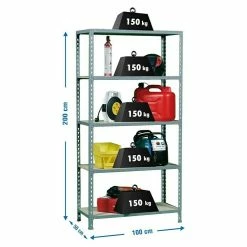 BAUHAUS Simonrack Maderclick Metallregal Plus L X B X H: 50 X 100 X 200 Cm, Traglast: 150 Kg/Boden, Anzahl Böden: 5, Stecken, Grau 6 BAUHAUS Simonrack Maderclick Metallregal Plus L X B X H: 50 X 100 X 200 Cm, Traglast: 150 Kg/Boden, Anzahl Böden: 5, Stecken, Grau -Werkstatteinrichtung store 12 1079