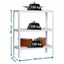 BAUHAUS Simonrack Homeclick Metallregal Plus L X B X H: 30 X 100 X 90 Cm, Traglast: 150 Kg/Boden, Anzahl Böden: 3 Stk., Stecken, Weiß 7 BAUHAUS Simonrack Homeclick Metallregal Plus L X B X H: 30 X 100 X 90 Cm, Traglast: 150 Kg/Boden, Anzahl Böden: 3 Stk., Stecken, Weiß -Werkstatteinrichtung store 12 108