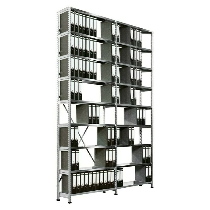 BAUHAUS Scholz Aktenregal Grundelement Länge: 850 Mm, Breite: 300 Mm, Höhe: 3.000 Mm, Traglast: 100 Kg/Boden, Anzahl Böden: 9 Stk. 3 BAUHAUS Scholz Aktenregal Grundelement Länge: 850 Mm, Breite: 300 Mm, Höhe: 3.000 Mm, Traglast: 100 Kg/Boden, Anzahl Böden: 9 Stk. – Bild 3