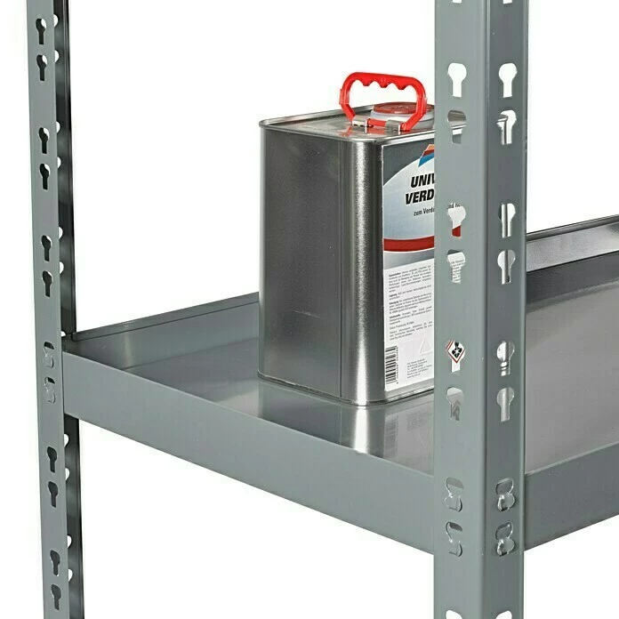 BAUHAUS Metall-Schwerlastregal 450 X 900 X 1.800 Mm, Traglast: 150 Kg/Boden, Versenkte Böden, Stecken 2 BAUHAUS Metall-Schwerlastregal 450 X 900 X 1.800 Mm, Traglast: 150 Kg/Boden, Versenkte Böden, Stecken – Bild 2