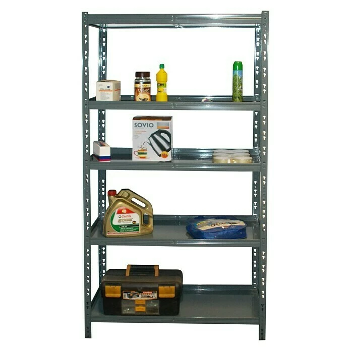 BAUHAUS Metall-Schwerlastregal 450 X 900 X 1.800 Mm, Traglast: 150 Kg/Boden, Versenkte Böden, Stecken 4 BAUHAUS Metall-Schwerlastregal 450 X 900 X 1.800 Mm, Traglast: 150 Kg/Boden, Versenkte Böden, Stecken – Bild 4