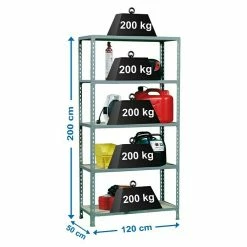 BAUHAUS Simonrack Maderclick Metallregal Mega Plus L X B X H: 50 X 120 X 200 Cm, Traglast: 150 Kg/Boden, Anzahl Böden: 5 Stk., Stecken, Grau 5 BAUHAUS Simonrack Maderclick Metallregal Mega Plus L X B X H: 50 X 120 X 200 Cm, Traglast: 150 Kg/Boden, Anzahl Böden: 5 Stk., Stecken, Grau -Werkstatteinrichtung store 12 1127
