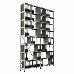 BAUHAUS Scholz Aktenregal Anbauelement Länge: 1.210 Mm, Breite: 300 Mm, Höhe: 3.000 Mm, Traglast: 90 Kg/Boden, Anzahl Böden: 9 Stk. -Werkstatteinrichtung store 12 1130