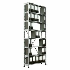 BAUHAUS Scholz Aktenregal Grundelement Länge: 1.250 Mm, Breite: 300 Mm, Höhe: 2.640 Mm, Traglast: 60 Kg/Boden, Anzahl Böden: 8 Stk.