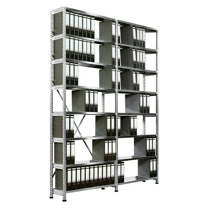 BAUHAUS Scholz Aktenregal Grundelement Länge: 1.250 Mm, Breite: 300 Mm, Höhe: 2.640 Mm, Traglast: 60 Kg/Boden, Anzahl Böden: 8 Stk. 2 BAUHAUS Scholz Aktenregal Grundelement Länge: 1.250 Mm, Breite: 300 Mm, Höhe: 2.640 Mm, Traglast: 60 Kg/Boden, Anzahl Böden: 8 Stk. – Bild 2