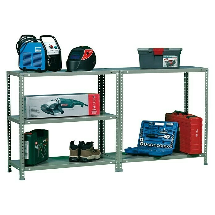 BAUHAUS Simonrack Comfort Metallregal L X B X H: 30 X 90 X 180 Cm, Traglast: 100 Kg/Boden, Anzahl Böden: 5, Schrauben, Grau 2 BAUHAUS Simonrack Comfort Metallregal L X B X H: 30 X 90 X 180 Cm, Traglast: 100 Kg/Boden, Anzahl Böden: 5, Schrauben, Grau – Bild 2