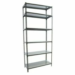 BAUHAUS Simonrack Simonclick Metallregal Mini L X B X H: 30 X 80 X 250 Cm, Traglast: 180 Kg/Boden, Anzahl Böden: 6 Stk., Stecken, Anthrazit/Silber