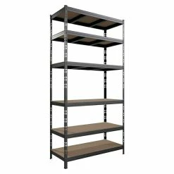 BAUHAUS Metall-Schwerlastregal B X T X H: 100 X 45 Cm X 200 Cm, Traglast: 250 Kg/Boden, Anzahl Böden: 6 Stk., Stecken, Anthrazit