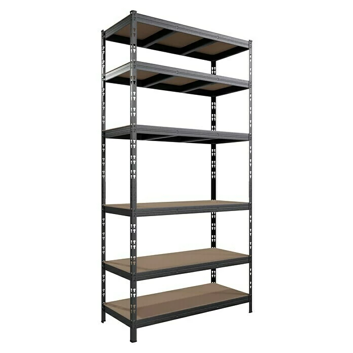 BAUHAUS Metall-Schwerlastregal B X T X H: 100 X 45 Cm X 200 Cm, Traglast: 250 Kg/Boden, Anzahl Böden: 6 Stk., Stecken, Anthrazit 1 BAUHAUS Metall-Schwerlastregal B X T X H: 100 X 45 Cm X 200 Cm, Traglast: 250 Kg/Boden, Anzahl Böden: 6 Stk., Stecken, Anthrazit