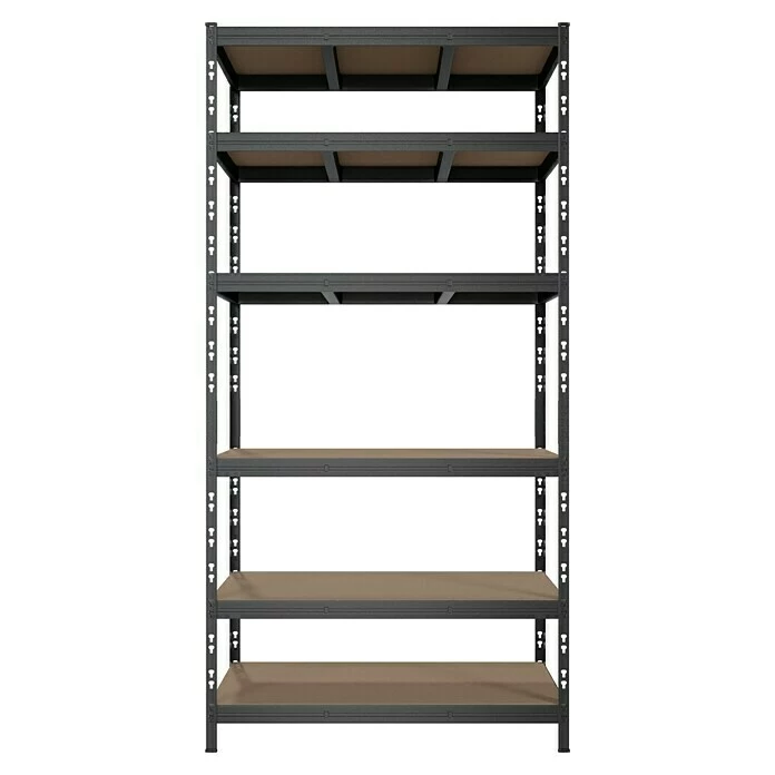 BAUHAUS Metall-Schwerlastregal B X T X H: 100 X 45 Cm X 200 Cm, Traglast: 250 Kg/Boden, Anzahl Böden: 6 Stk., Stecken, Anthrazit 2 BAUHAUS Metall-Schwerlastregal B X T X H: 100 X 45 Cm X 200 Cm, Traglast: 250 Kg/Boden, Anzahl Böden: 6 Stk., Stecken, Anthrazit – Bild 2