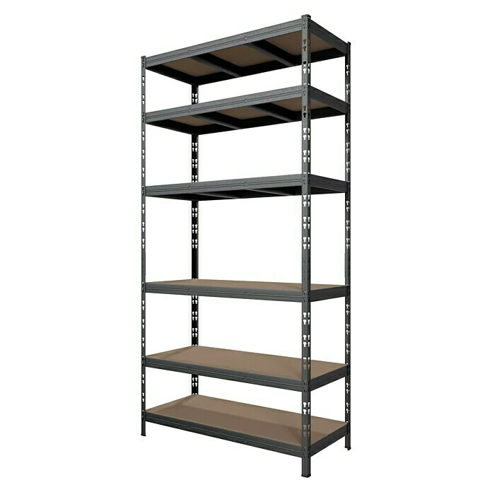 BAUHAUS Metall-Schwerlastregal B X T X H: 100 X 45 Cm X 200 Cm, Traglast: 250 Kg/Boden, Anzahl Böden: 6 Stk., Stecken, Anthrazit 3 BAUHAUS Metall-Schwerlastregal B X T X H: 100 X 45 Cm X 200 Cm, Traglast: 250 Kg/Boden, Anzahl Böden: 6 Stk., Stecken, Anthrazit – Bild 3