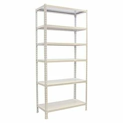 BAUHAUS Simonrack Simonclick Metallregal L X B X H: 30 X 90 X 250 Cm, Traglast: 180 Kg/Boden, Anzahl Böden: 6 Stk., Stecken, Weiß