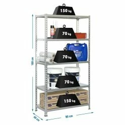 BAUHAUS Simonrack Simonclick Metallregal L X B X H: 40 X 90 X 180 Cm, Traglast: 150 Kg/Boden, Anzahl Böden: 5 Stk., Stecken, Silber 5 BAUHAUS Simonrack Simonclick Metallregal L X B X H: 40 X 90 X 180 Cm, Traglast: 150 Kg/Boden, Anzahl Böden: 5 Stk., Stecken, Silber -Werkstatteinrichtung store 12 1270