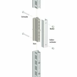 BAUHAUS Scholz System Regalverbindung 2 Kerne, 2 Verbinder, 4 Schrauben, 4 Muttern