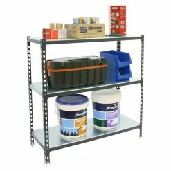 BAUHAUS Simonrack Simonclick Metallregal L X B X H: 40 X 90 X 100 Cm, Traglast: 180 Kg/Boden, Anzahl Böden: 3 Stk., Stecken, Anthrazit/Weiß -Werkstatteinrichtung store 12 1304