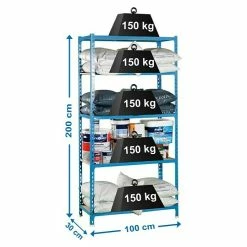 BAUHAUS Simonrack Maderclick Metallregal Plus L X B X H: 30 X 100 X 200 Cm, Traglast: 150 Kg/Boden, Anzahl Böden: 5, Stecken, Blau 5 BAUHAUS Simonrack Maderclick Metallregal Plus L X B X H: 30 X 100 X 200 Cm, Traglast: 150 Kg/Boden, Anzahl Böden: 5, Stecken, Blau -Werkstatteinrichtung store 12 1308
