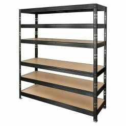 BAUHAUS Metall-Schwerlastregal L X B X H: 50 X 120 X 180 Cm, Traglast: 300 Kg/Boden, Stecken, Schwarz