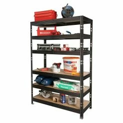 BAUHAUS Metall-Schwerlastregal L X B X H: 50 X 120 X 180 Cm, Traglast: 300 Kg/Boden, Stecken, Schwarz -Werkstatteinrichtung store 12 1332