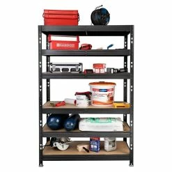 BAUHAUS Metall-Schwerlastregal L X B X H: 50 X 120 X 180 Cm, Traglast: 300 Kg/Boden, Stecken, Schwarz -Werkstatteinrichtung store 12 1333