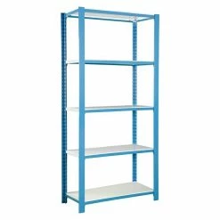BAUHAUS Simonrack Simonoffice Aktenregal Grundelement L X B X H: 40 X 90 X 210 Cm, Traglast: 200 Kg/Boden, Anzahl Böden: 5, Blau/Weiß