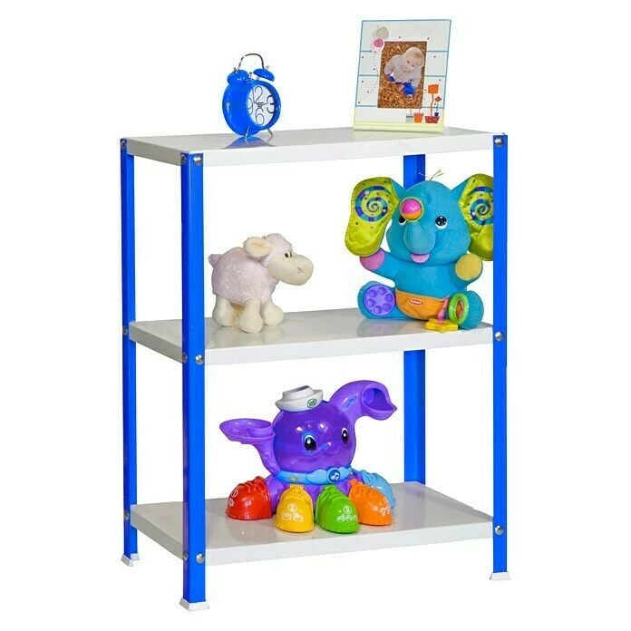 BAUHAUS Simonrack Homeclassic Metallregal L X B X H: 30 X 80 X 90 Cm, Traglast: 100 Kg/Boden, Anzahl Böden: 3 Stk., Schrauben, Blau 2 BAUHAUS Simonrack Homeclassic Metallregal L X B X H: 30 X 80 X 90 Cm, Traglast: 100 Kg/Boden, Anzahl Böden: 3 Stk., Schrauben, Blau – Bild 2