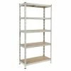 BAUHAUS Regalux Metall-Schwerlastregal L X B X H: 40 X 90 X 180 Cm, Traglast: 175 Kg/Boden, Anzahl Böden: 5 Stk., Stecken, Hellgrau