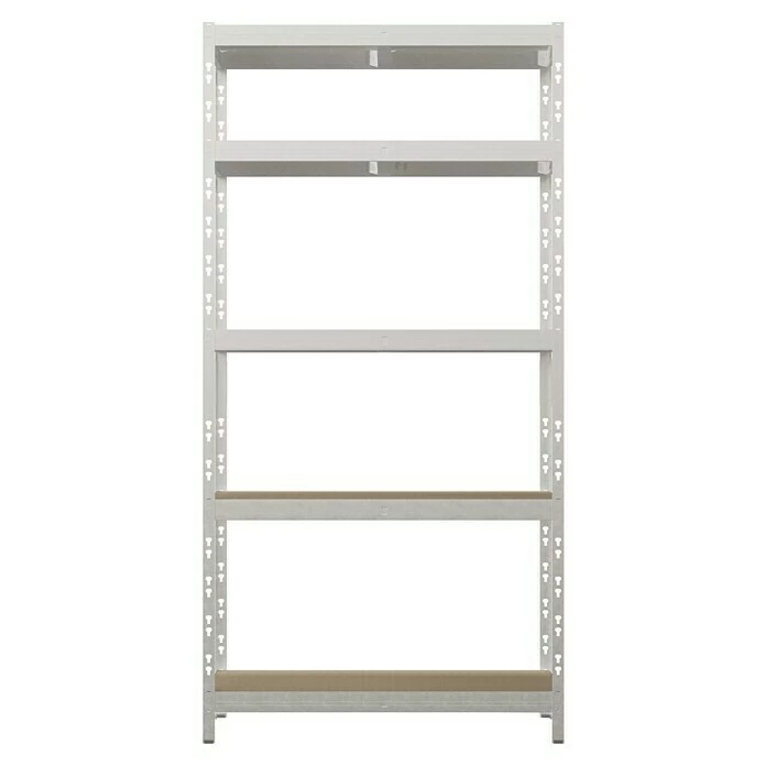 BAUHAUS Regalux Metall-Schwerlastregal L X B X H: 40 X 90 X 180 Cm, Traglast: 175 Kg/Boden, Anzahl Böden: 5 Stk., Stecken, Hellgrau 4 BAUHAUS Regalux Metall-Schwerlastregal L X B X H: 40 X 90 X 180 Cm, Traglast: 175 Kg/Boden, Anzahl Böden: 5 Stk., Stecken, Hellgrau – Bild 4