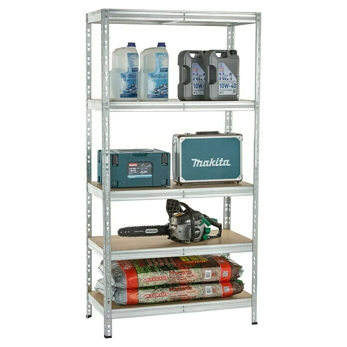 BAUHAUS Metall-Schwerlastregal L X B X H: 50 X 100 X 200 Cm, 300, Anzahl Böden: 5 Stk., Grau 5 BAUHAUS Metall-Schwerlastregal L X B X H: 50 X 100 X 200 Cm, 300, Anzahl Böden: 5 Stk., Grau – Bild 5