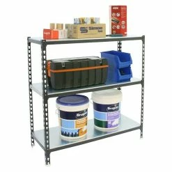 BAUHAUS Simonrack Simonclick Metallregal L X B X H: 50 X 100 X 90 Cm, Traglast: 180 Kg/Boden, Anzahl Böden: 3 Stk., Stecken, Anthrazit/Silber -Werkstatteinrichtung store 12 1409