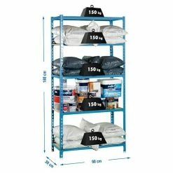 BAUHAUS Simonrack Maderclick Metallregal L X B X H: 30 X 90 X 180 Cm, Traglast: 150 Kg/Boden, Anzahl Böden: 5, Stecken, Blau -Werkstatteinrichtung store 12 1413