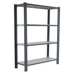 BAUHAUS Simonrack Simonoffice Aktenregal Grundelement L X B X H: 30 X 90 X 150 Cm, Traglast: 200 Kg/Boden, Anzahl Böden: 4, Grau