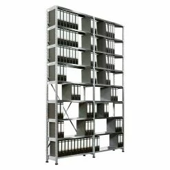 BAUHAUS Scholz Aktenregal Grundelement Länge: 1.050 Mm, Breite: 300 Mm, Höhe: 3.000 Mm, Traglast: 80 Kg/Boden, Anzahl Böden: 9 Stk. -Werkstatteinrichtung store 12 1419