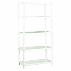 BAUHAUS Simonrack Comfort Metallregal L X B X H: 40 X 100 X 200 Cm, Traglast: 100 Kg/Boden, Anzahl Böden: 5 Stk., Schrauben, Weiß