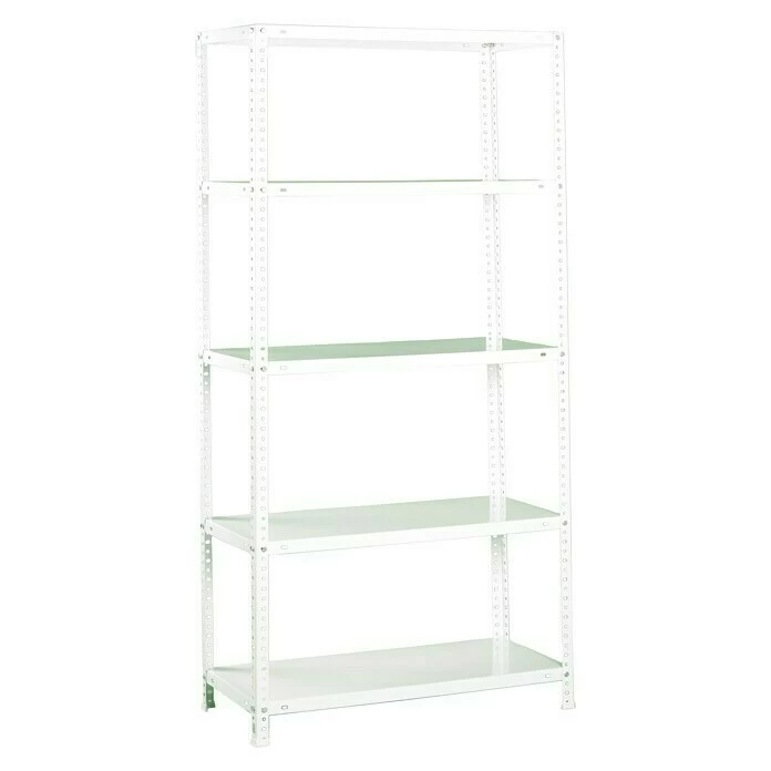 BAUHAUS Simonrack Comfort Metallregal L X B X H: 40 X 100 X 200 Cm, Traglast: 100 Kg/Boden, Anzahl Böden: 5 Stk., Schrauben, Weiß 1 BAUHAUS Simonrack Comfort Metallregal L X B X H: 40 X 100 X 200 Cm, Traglast: 100 Kg/Boden, Anzahl Böden: 5 Stk., Schrauben, Weiß