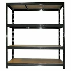 BAUHAUS Metall-Schwerlastregal XXL L X B X H: 60 X 160 X 185 Cm, Traglast: 350 Kg/Boden, Anzahl Böden: 4 Stk., Stecken, Schwarz