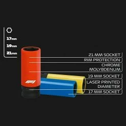 BAUHAUS Formula 1® Steckschlüsseleinsatz-Set ST3000 4 -tlg., Mehrfarbig, Schlüsselweite: 17 - 21 Mm -Werkstatteinrichtung store 12 1527