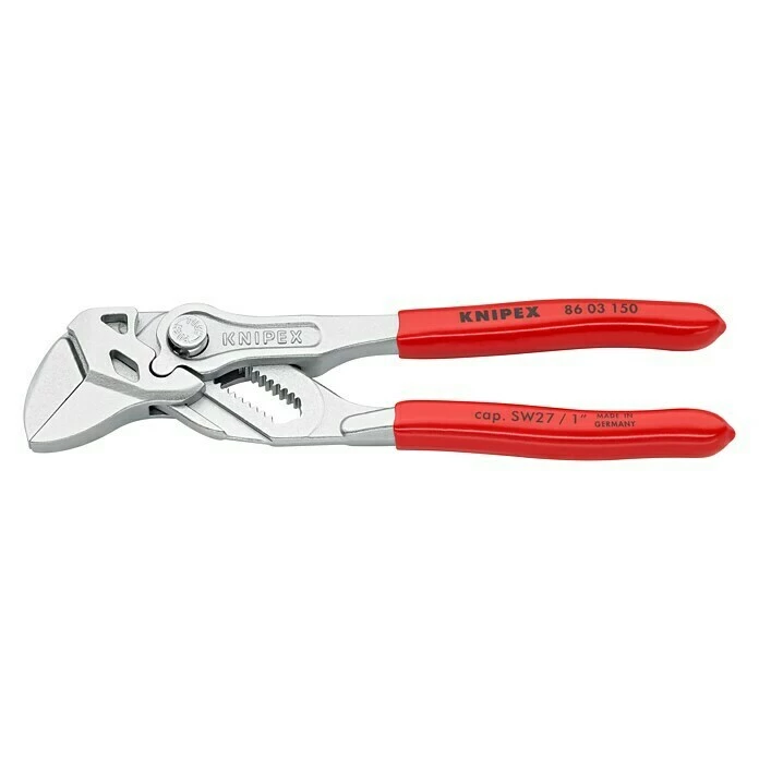 BAUHAUS Knipex Zangenschlüssel Länge: 150 Mm, Greifkapazität Muttern: 27 Mm, Ausführung Kopf: Verchromt, Material Griff: Kunststoff überzogen 1 BAUHAUS Knipex Zangenschlüssel Länge: 150 Mm, Greifkapazität Muttern: 27 Mm, Ausführung Kopf: Verchromt, Material Griff: Kunststoff überzogen