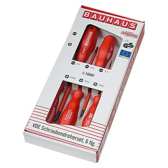 BAUHAUS Schraubendreher-Set Geeignet Für: Schlitz Und Kreuzschlitz PH, 6 -tlg. 2 BAUHAUS Schraubendreher-Set Geeignet Für: Schlitz Und Kreuzschlitz PH, 6 -tlg. – Bild 2