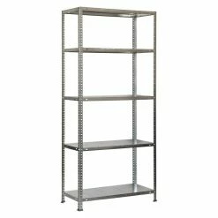 BAUHAUS Simonrack Comfort Metallregal L X B X H: 40 X 100 X 200 Cm, Traglast: 100 Kg/Boden, Anzahl Böden: 5 Stk., Schrauben, Silber