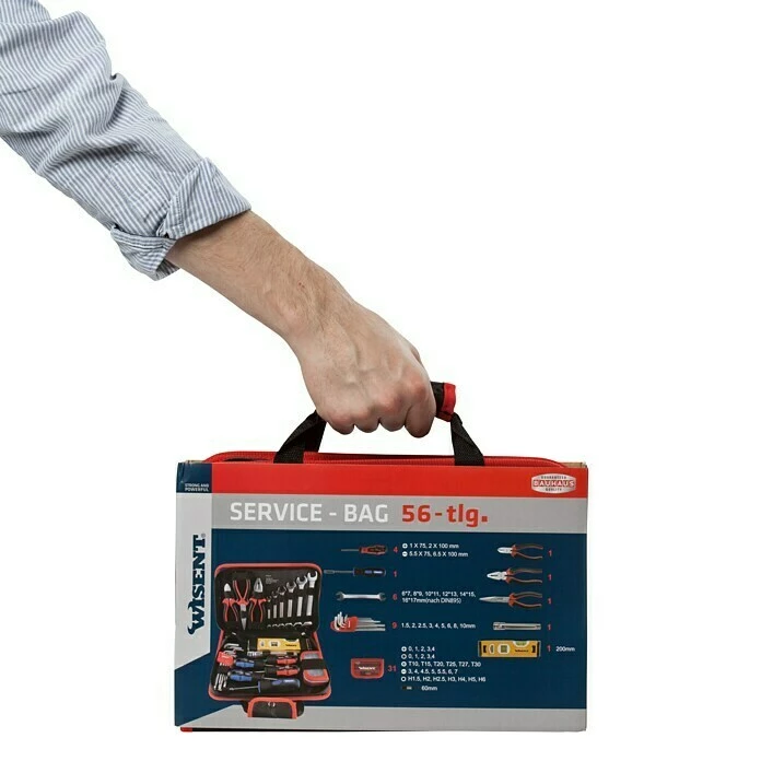 BAUHAUS Wisent Werkzeugtasche Servicebag 56 -tlg. 2 BAUHAUS Wisent Werkzeugtasche Servicebag 56 -tlg. – Bild 2