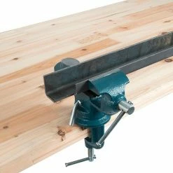 BAUHAUS Wisent Tisch-Schraubstock L X B X H: 157 X 72 X 186 Mm, Spannweite: 60 Mm, Blau -Werkstatteinrichtung store 12 1838