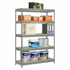 BAUHAUS Simonrack Bricoforte Metall-Schwerlastregal L X B X H: 60 X 100 X 200 Cm, Traglast: 300 Kg/Boden, Anzahl Böden: 5, Silber, Material Boden: Holz